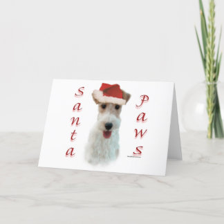 Wire Fox Terrier Santa Paws Holiday Card