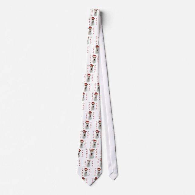 Wire Fox Terrier Santa Paws Neck Tie (Front)