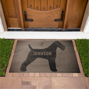 Wire Fox Terrier Silhouette Dog Breed Custom Doormat