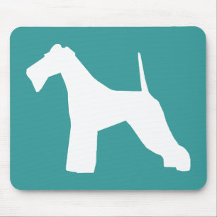 Wire Fox Terrier silhouette Mouse Pad