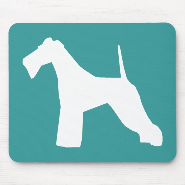 Wire Fox Terrier silhouette Mouse Pad (Front)