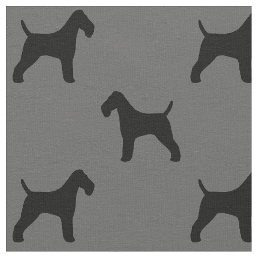 Wire Fox Terrier Silhouettes Dogs Grey and Black Fabric