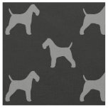 Wire Fox Terrier Silhouettes Grey and Black Fabric