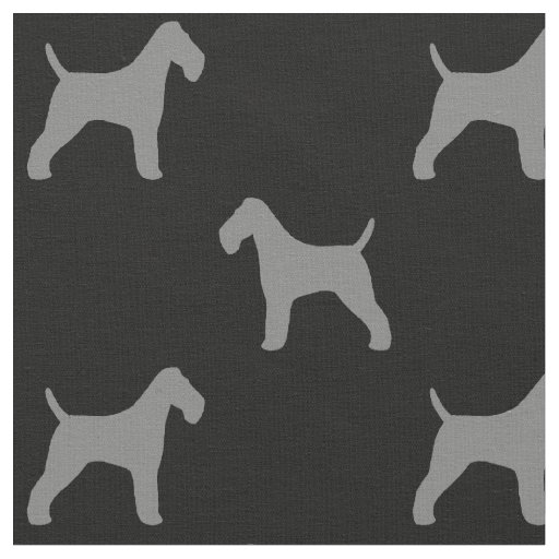 Wire Fox Terrier Silhouettes Grey and Black Fabric