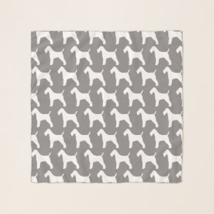 Wire Fox Terrier Silhouettes Pattern Scarf