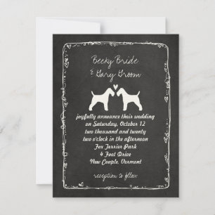 Wire Fox Terrier Silhouettes Wedding Invitation