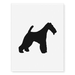 Wire Fox Terrier silo black Temporary Tattoos