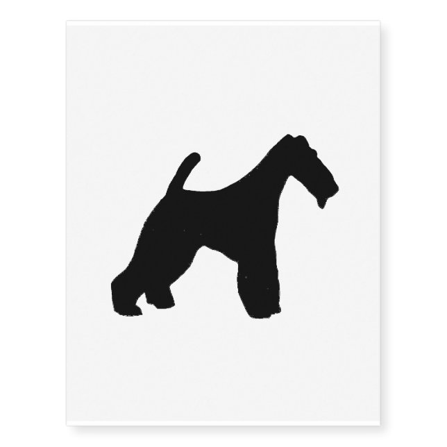Wire Fox Terrier silo black Temporary Tattoos (Front)