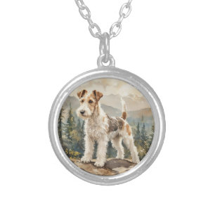 Wire Fox Terrier Silver Plated Necklace