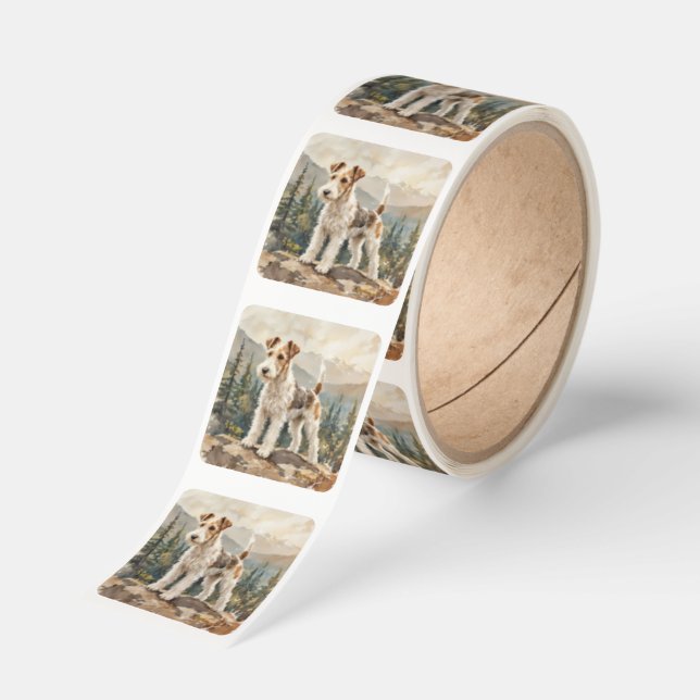 Wire Fox Terrier Square Sticker (Roll)