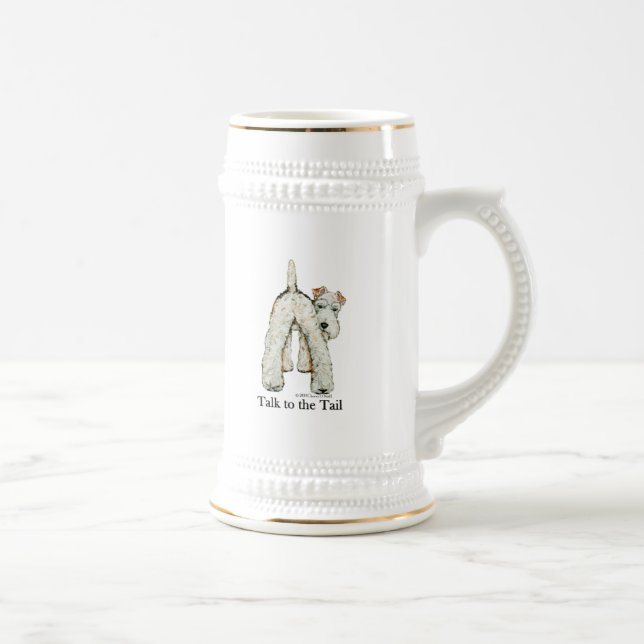 Wire Fox Terrier Tail Beer Stein (Right)