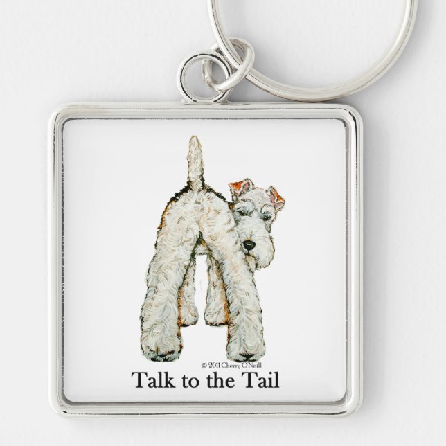 Wire Fox Terrier Tail Keychain (Front)