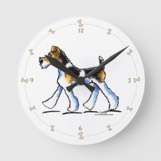 Wire Fox Terrier Trot Round Clock