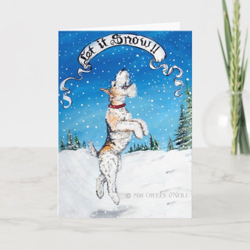 Wire Fox Terrier Winter Holiday Card