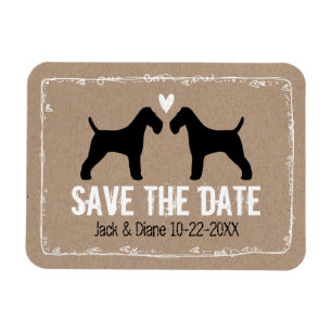 Wire Fox Terriers Wedding Save the Date Magnet