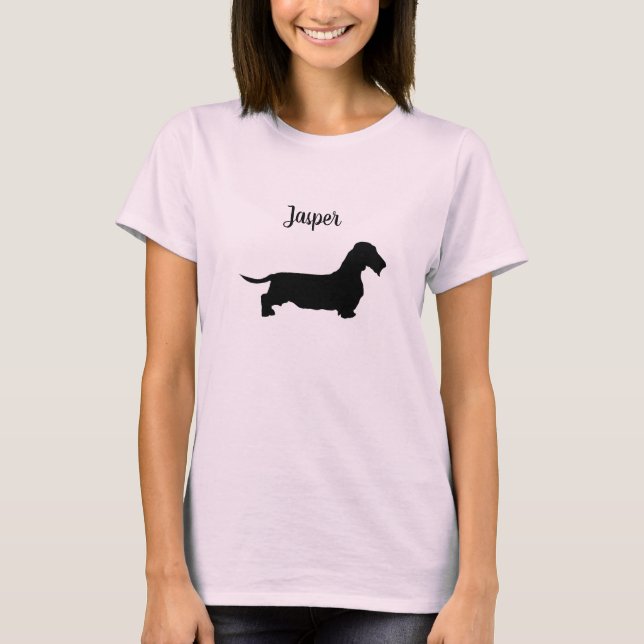 Wire Hair Dachshund Shirt Pink Tie Dye (Front)