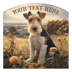 Wire Hair Fox Terrier Personalized Door Sign