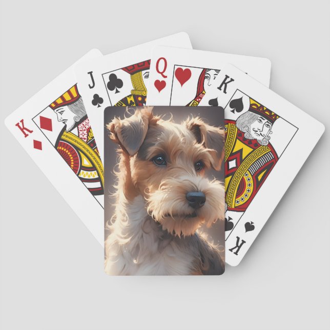 Wire Hair Fox Terrier Twilight Poker Cards (Back)