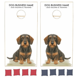 Wire Haired Dachshund Custom Cornhole Set