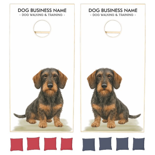 Wire Haired Dachshund Custom Cornhole Set