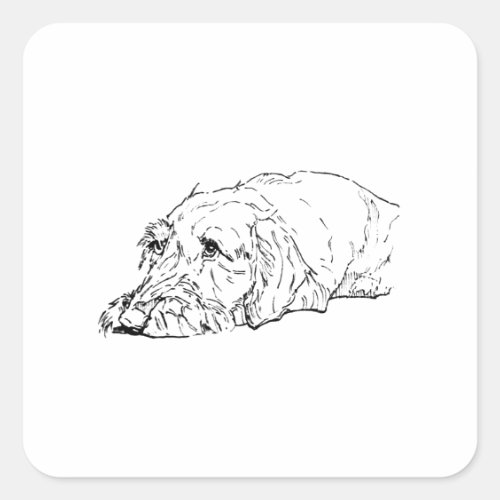 Wire Haired Dachshund - Cute Notebook Square Sticker