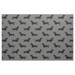 Wire Haired Dachshund Dog Silhouettes Pattern Fabric