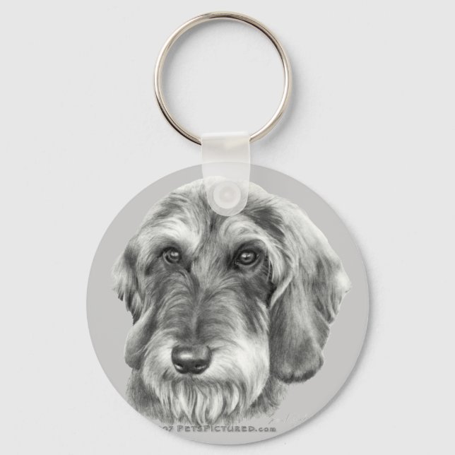 Wire-Haired Dachshund Keychain (Front)