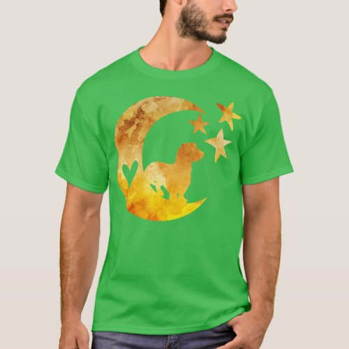 Wire Haired Dachshund on the Moon T_Shirt