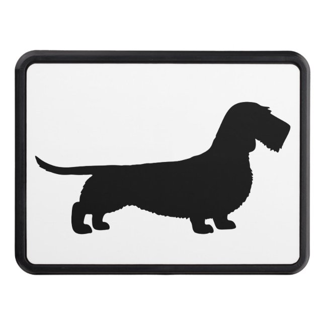 Wire Haired Dachshund Silhouette Hitch Cover (Front)