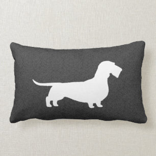 Wire Haired Dachshund Silhouette Lumbar Pillow