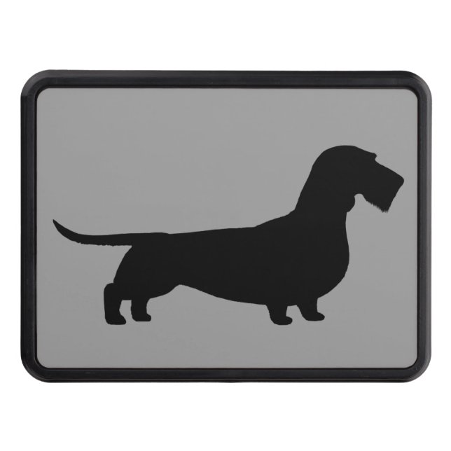 Wire Haired Dachshund Silhouette Tow Hitch Cover (Front)