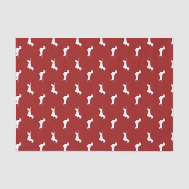Wire Haired Dachshund Silhouettes Pattern Tissue Paper (Front)