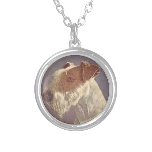 Wire Haired Fox Terrier Dog Necklace (Front)