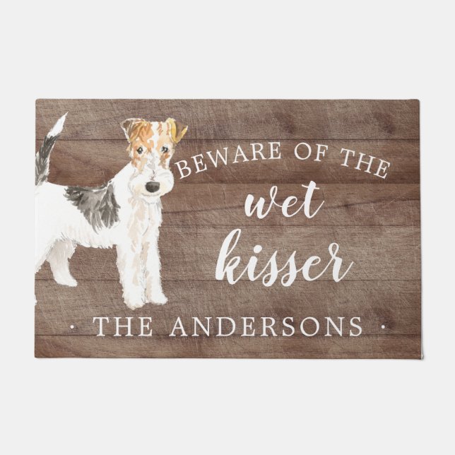Wire Haired Fox Terrier.Dog Personalized Door Mat (Front)