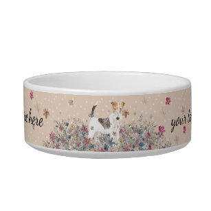 Wire Haired Fox Terrier Dog with paws Bowl