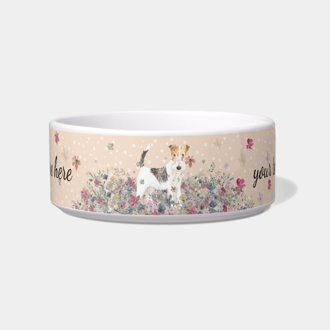 Wire Haired Fox Terrier Dog with paws Bowl