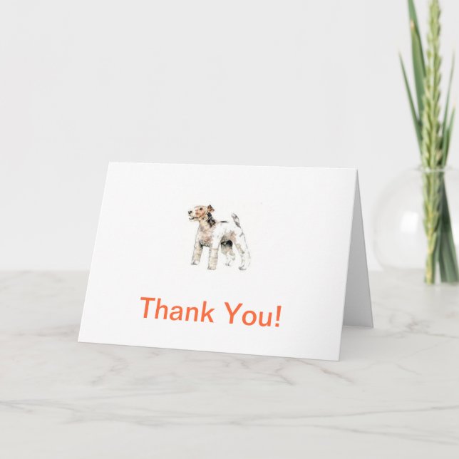 Wire Haired Fox Terrier Letterpress Thank You Card (Front)