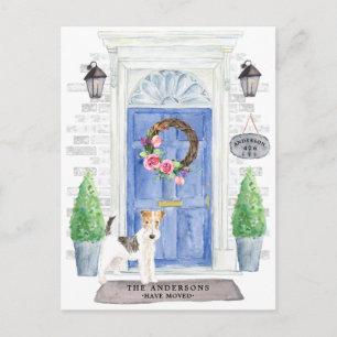 Wire Haired Fox Terrier Moving Announcement Postcard