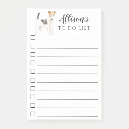 Wire Haired Fox Terrier Personalized To Do List Post_it Notes