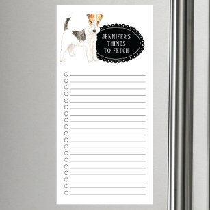 Wire Haired Fox Terrier Shopping List   Magnetic Notepad