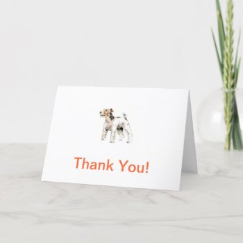 Wire Haired Fox Terrier Thank You Card by walkandbark at Zazzle