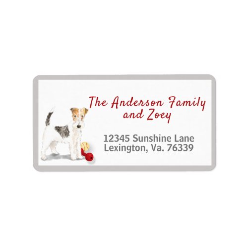 Wire Haired Fox Terrier Toys Family Return Address Label