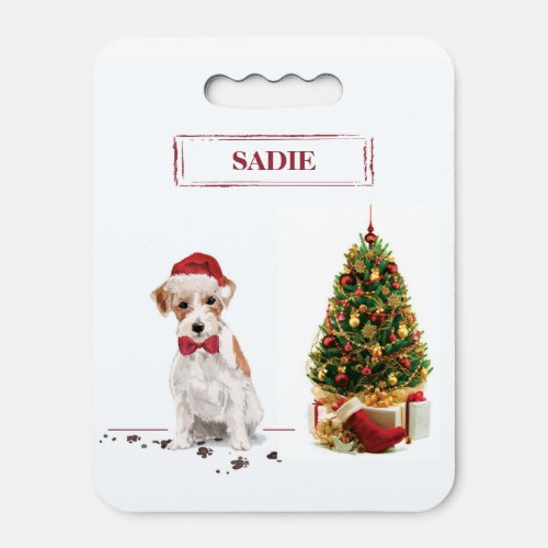 Wire Haired Jack Russell Funny Christmas Dog Seat Cushion