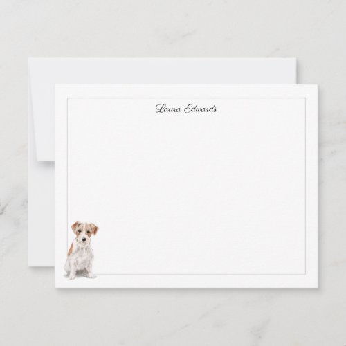 Wire Haired Jack Russell Gray Border Personalized Note Card
