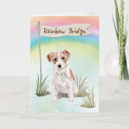 Wire Haired Jack Russell Pet Sympathy Over Rainbow Card