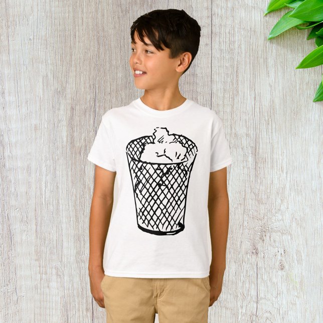 Wire Mesh Waste Basket Black and White Trash T-Shirt (Creator Uploaded)