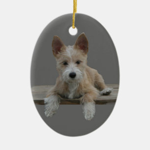 Wire Portuguese Podengo Pequeno Ceramic Ornament