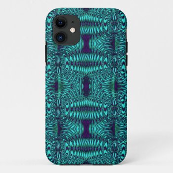 Wire Teal Modern Pattern Iphone 11 Case by BrightVibesElectric at Zazzle