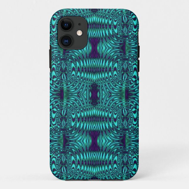 Wire Teal Modern Pattern Case-Mate iPhone Case (Back)