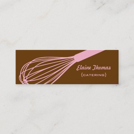 Wire Whisk Catering Card Pink & Brown
